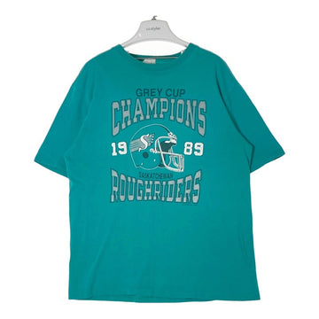 WAVES ウェーブス シングルステッチ GREY CUP CHAPIONS 1989年 Tシャツ ターコイズ sizeXL 瑞穂店