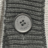 LACOSTE ラコステ ハイブリッドワッフルニット カーディガン グレー ブラック AH147EL Size FR3 瑞穂店