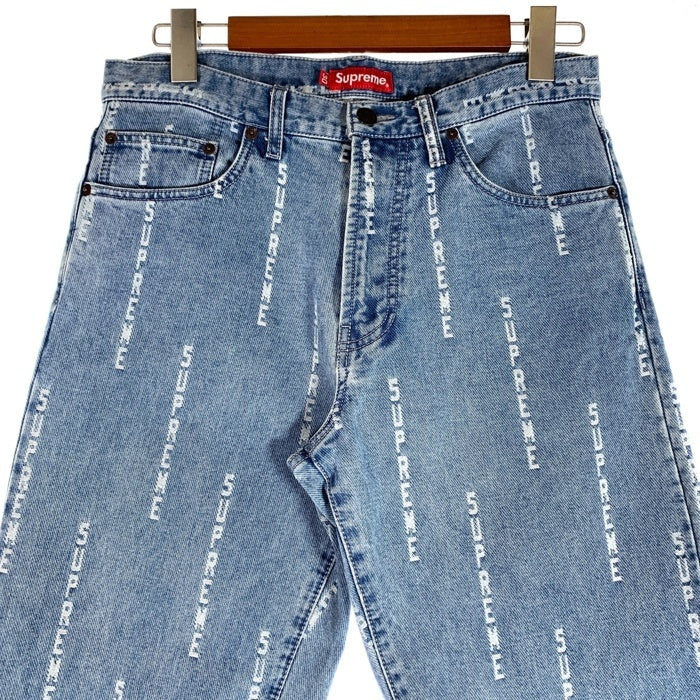 SUPREME シュプリーム 20AW Logo Stripe Jacquard Regular Jean ロゴ ストライプ ジャガード ジーンズ デニムパンツ ライトブルー Size W30 福生店