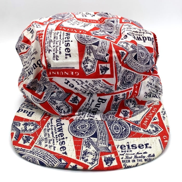 70-80's Budweiser バドワイザー 総柄 キャスケット ワークキャップ つば裏緑 Size XL 福生店