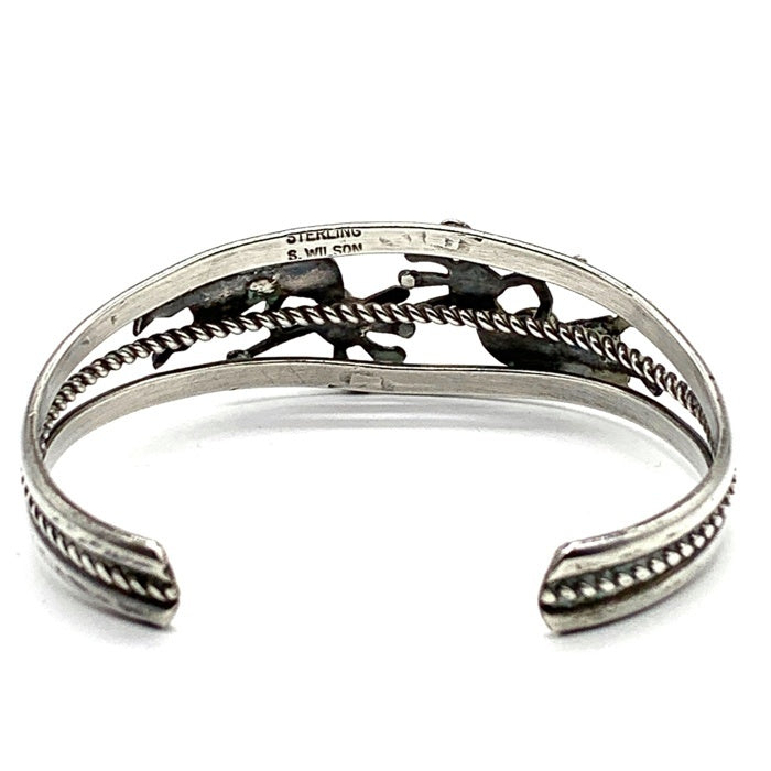 ナバホ族 S,WILSON ココペリ ターコイズ シルバーバングル STERLING 福生店