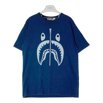 A BATHING APE アベイシングエイプ 001CSD201030X シャークプリント Tシャツ ネイビー sizeXL 瑞穂店
