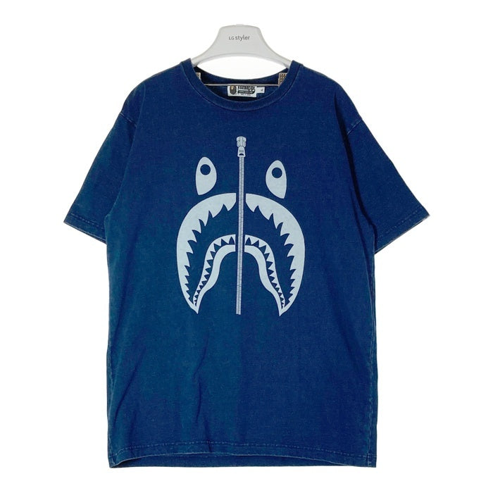 A BATHING APE アベイシングエイプ 001CSD201030X シャークプリント Tシャツ ネイビー sizeXL 瑞穂店
