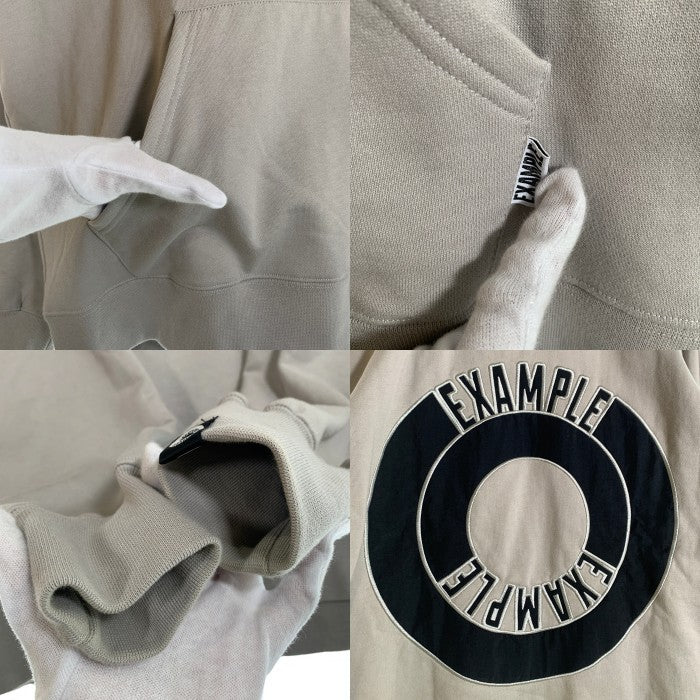EXAMPLE エグザンプル ROUND LOGO HOODIE ラウンドロゴ フーディー パーカー ベージュ Size XL 福生店