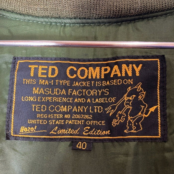 TED COMPANY テッドカンパニー TEDDY'S AIRMAN MA-1 フライトジャケット ボンバージャケット 刺繍 ワッペン カーキ size40 瑞穂店