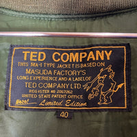 TED COMPANY テッドカンパニー TEDDY'S AIRMAN MA-1 フライトジャケット ボンバージャケット 刺繍 ワッペン カーキ size40 瑞穂店
