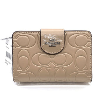 COACH コーチ CM241 ミディアム コーナー ジップ ウォレット・シグネチャー 二つ折り財布 ベージュ 福生店