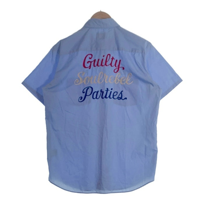 WACKOMARIA ワコマリア WORK SHIRT GP SOUL REBEL 半袖 ワークシャツ チェーンステッチ ライトブルー Size L 福生店