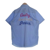 WACKOMARIA ワコマリア WORK SHIRT GP SOUL REBEL 半袖 ワークシャツ チェーンステッチ ライトブルー Size L 福生店