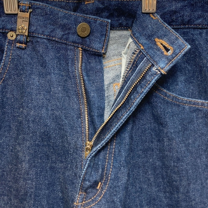 KENZO JEANS ケンゾー ジーンズ 北斎タグ メタルパッチ カーブポケット テーパード デニムパンツ インディゴ size82cm 瑞穂店