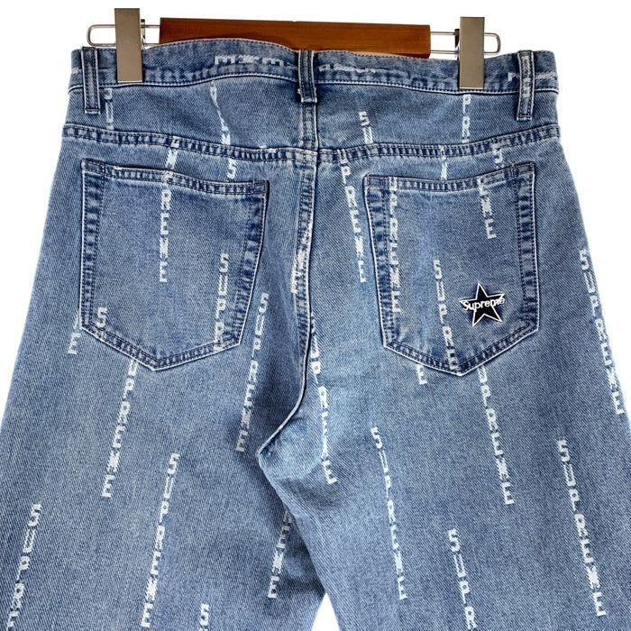 SUPREME シュプリーム 20AW Logo Stripe Jacquard Regular Jean ロゴ ストライプ ジャガード ジーンズ デニムパンツ ライトブルー Size W30 福生店