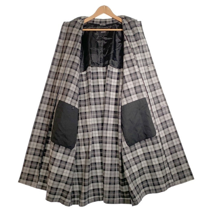 BEAMS ビームス タータンチェック オーバーサイズコート グレー 11-19-0453-301 Size L 福生店