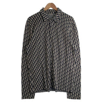 Christian Dior クリスチャンディオール Oblique Overshirt 長袖 ロングスリーブ オブリーク ジャガード オーバーシャツ ネイビー ホワイト 023M550AT099 Size XL 福生店