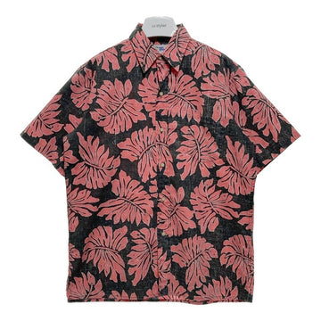 reyn spooner レインスプーナー 90s ビキニタグ リーフ総柄 半袖シャツ ブラック×レッド sizeM 瑞穂店