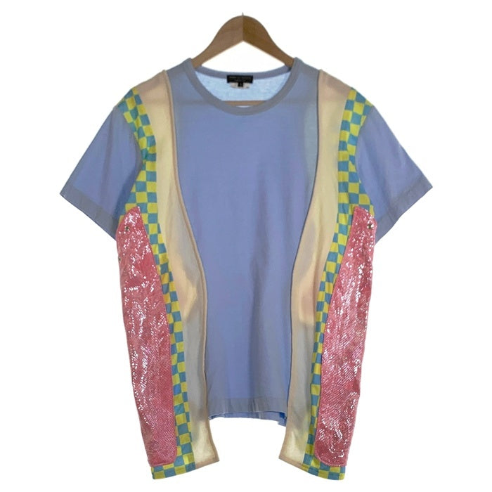 COMME des GARCONS HOMME PLUS コムデギャルソンオムプリュス 18SS 異素材 切替カットソー Tシャツ ブルー PA-T019 AD2017 Size M 福生店