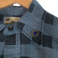 70`s Sears シアーズ Denim doctors デニムドクターズ リメイク プリントフランネルシャツ フラワースタッズ ブルー Size M 相当 福生店