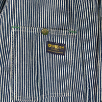 70's OSHKOSH B’GOSH オシュコシュ ヒッコリーストライプ デニムカバーオール ジャケット ホワイト ネイビー USA製 731-0280 Size 40 福生店