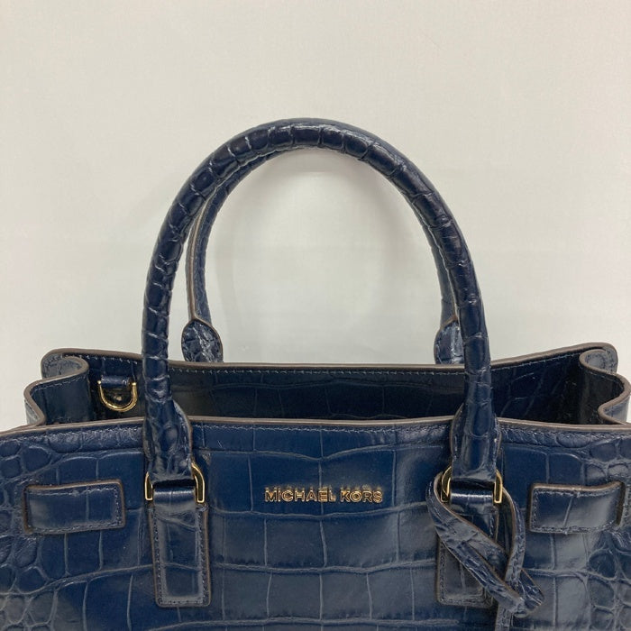 MICHAEL KORS マイケルコース レザー クロコ型押し 2way ハンド・ショルダーバック ネイビー 瑞穂店