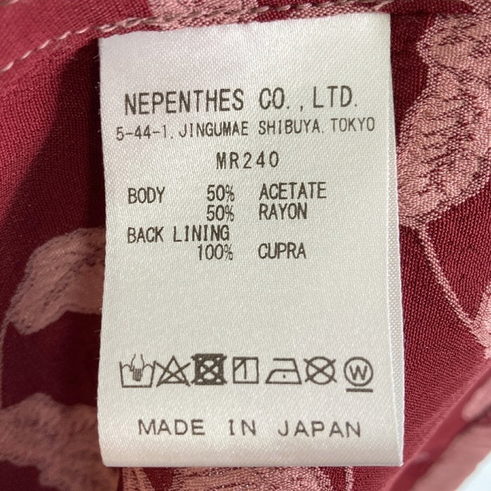 Needles ニードルズ MR240 S/S One-Up Shirt Papillon オープンカラーシャツ パピヨン柄 ジャガード織 ピンク sizeL 瑞穂店