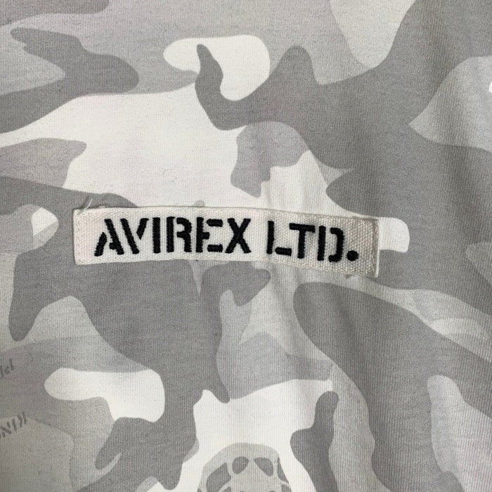 AVIREX アヴィレックス 新日本プロレス50周年記念 CAMO カモフラージュ プリントTシャツ ホワイト 6123480 Size 2XL 福生店