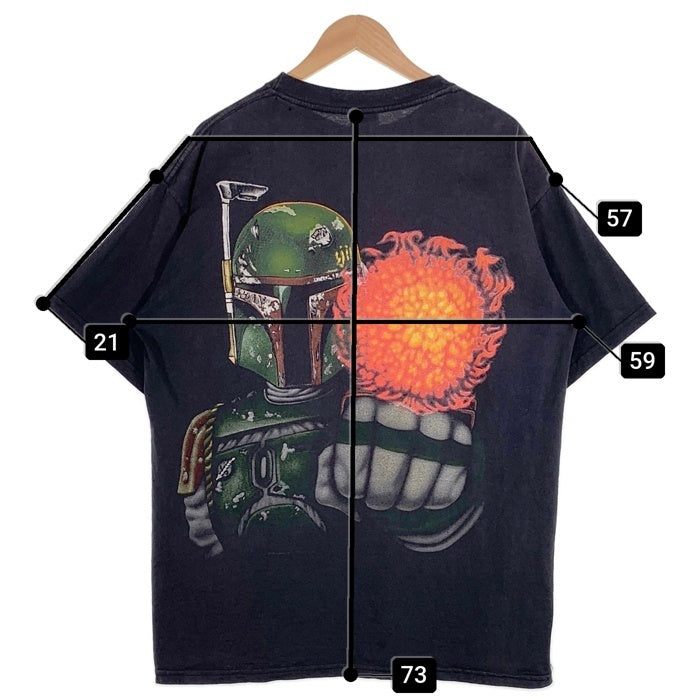 90's STAR WARS スターウォーズ Boba Fett ボバ・フェット バックプリント 半袖 Tシャツ TULTEX ネイビー メキシコ製 Size XL 福生店