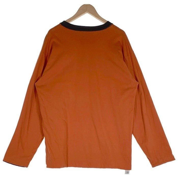 MASSES マシス REVERSIBLE L/S SHIRT リバーシブル コットン ロングスリーブTシャツ チャコール オレンジ Size XL 福生店