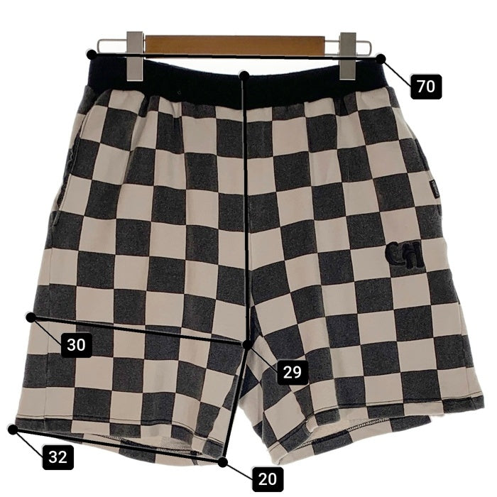 CAPTAINS HELM キャプテンズヘルム 24SS CHECKER SHORT チェッカーフラッグ スウェットショートパンツ ウォッシュ加工 ブラック ホワイト Size L 福生店