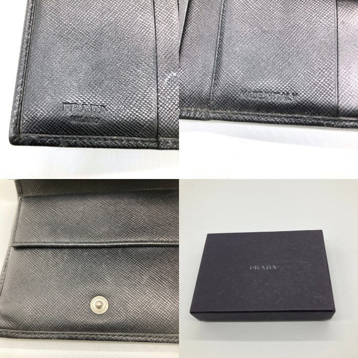 PRADA プラダ サフィアーノ 3つ折り財布 ブラック -1 瑞穂店