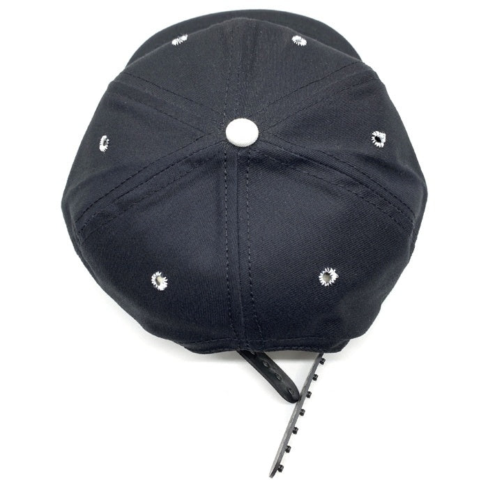 90's STUSSY ステューシー CAPZ 8ボール刺繡 6パネルキャップ スナップバック ブラック ホワイト オールド 白タグ USA製 福生店