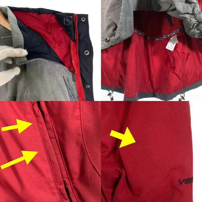Columbia コロンビア VERTEX ナイロンジャケット フリースライナー レッド グレー F4MO2288 Size L 福生店