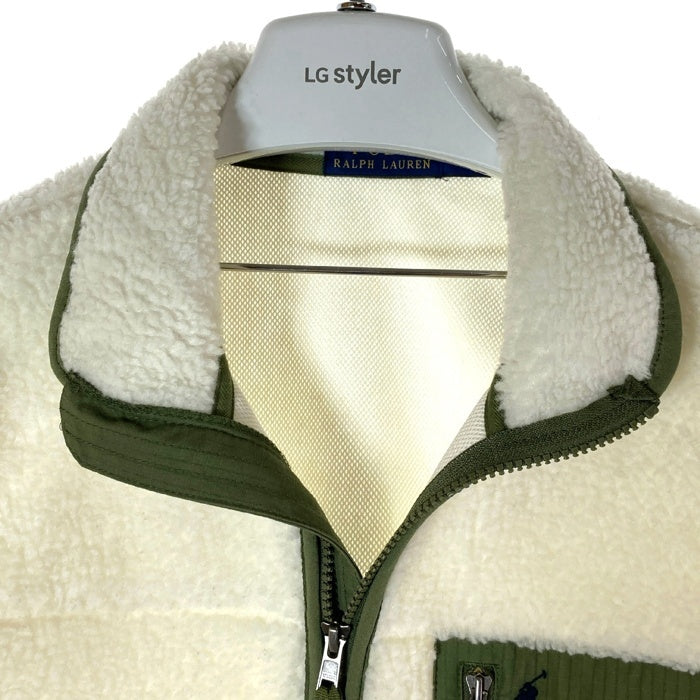 Polo Ralph Lauren ポロラルフローレン 防風フリースジャケット ホワイトxグリーン sizeS 瑞穂店