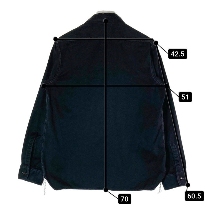 BUZZ RICKSON'S バズリクソンズ BR26081 ヘリンボーン コットンツイル 長袖ワークシャツ ブラック size15-15 1/2 瑞穂店