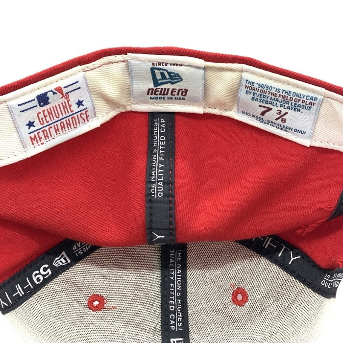 90's New Era ニューエラ MLB ニューヨーク・ヤンキース 59FIFTY ベースボールキャップ レッド ウール USA製 Size 7 3/8 (56.8cm) 福生店
