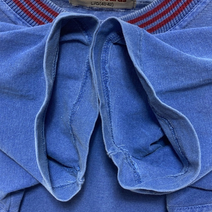 bitch skatebords ビッチ スケートボードズ 90's 首元ストライプ 胸ワンポイント Tシャツ ブルー sizeL 瑞穂店