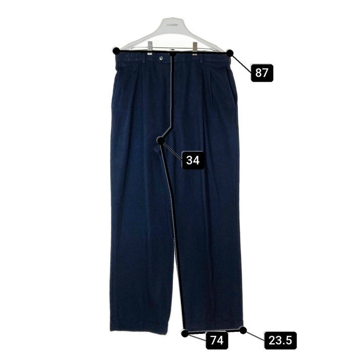 CHAPS RALPH LAUREN チャップスラルフローレン レーヨン混 ツータックチノパンツ ネイビー size34 瑞穂店