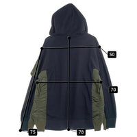 NIKE ナイキ sacai サカイ NRG HOODY ドッキングパーカー フーディー ナイロン切替 ネイビー オリーブ CW2419-475 Size 2XL 福生店