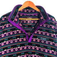 L.L.Bean エルエルビーン Sweater Fleece Pullover セーターフリースプルオーバー ジャケット ニット スナップ ブラック パープル Size XL-R 福生店