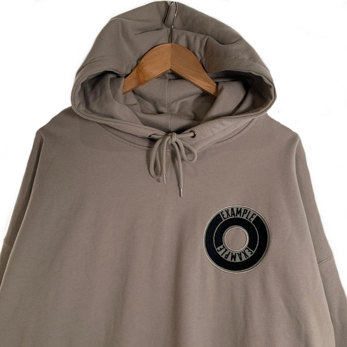 EXAMPLE エグザンプル ROUND LOGO HOODIE ラウンドロゴ フーディー パーカー ベージュ Size XL 福生店