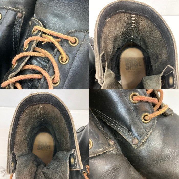 90's~ Work N Sport レザーロガーブーツ ブラック USA製 ビブラムソール Size 26-26.5cm 相当 瑞穂店