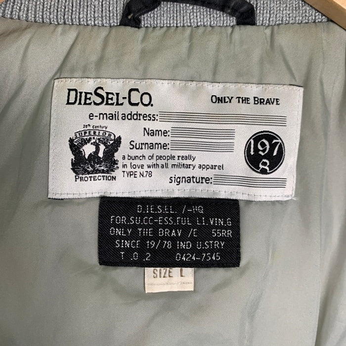DIESEL ディーゼル コットン ジップアップ 中綿ジャケット ブラック ファー欠品 Size L 福生店
