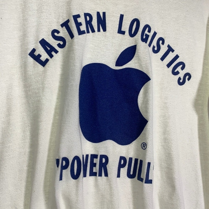 80-90's EASTERN LOGISTICS POWER PULL プリント リンガーTシャツ ホワイト ネイビー USA製 Size L 福生店