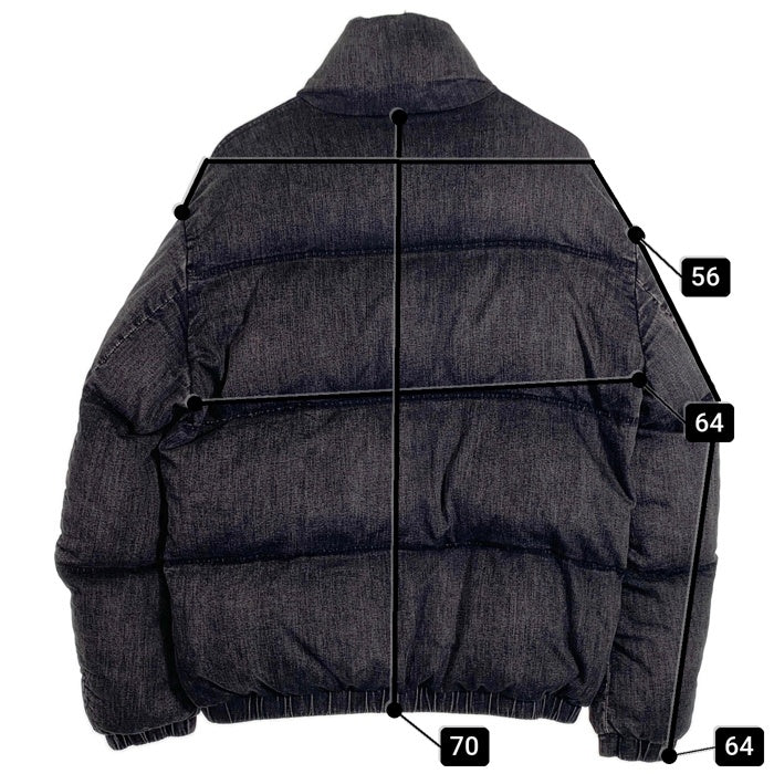 DIESEL ディーゼル 24AW Faded Denim Puffer Jacket フェイデッド デニム パファー ジャケット 中綿ジャケット ブラック  A16077 Size 48 福生店