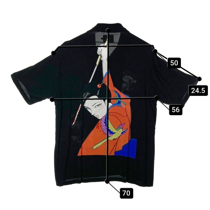 HYSTERIC GLAMOUR ヒステリックグラマー 02202AH08 20SS KAZUOKAMIMURA 修羅雪姫 アロハシャツ ブラック sizeM 瑞穂店