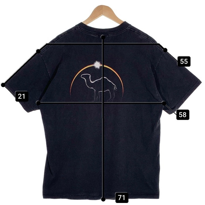 90`s CAMEL キャメル プリント ポケットTシャツ 半袖 ブラック 袖裾シングル ONEITA Size XL 福生店