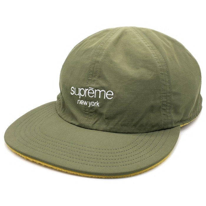 SUPREME シュプリーム 20AW Classic Logo Reversible 6-Panel クラシックロゴ リバーシブル6パネルキャップ オリーブ イエロー フリース コットン ナイロン 福生店