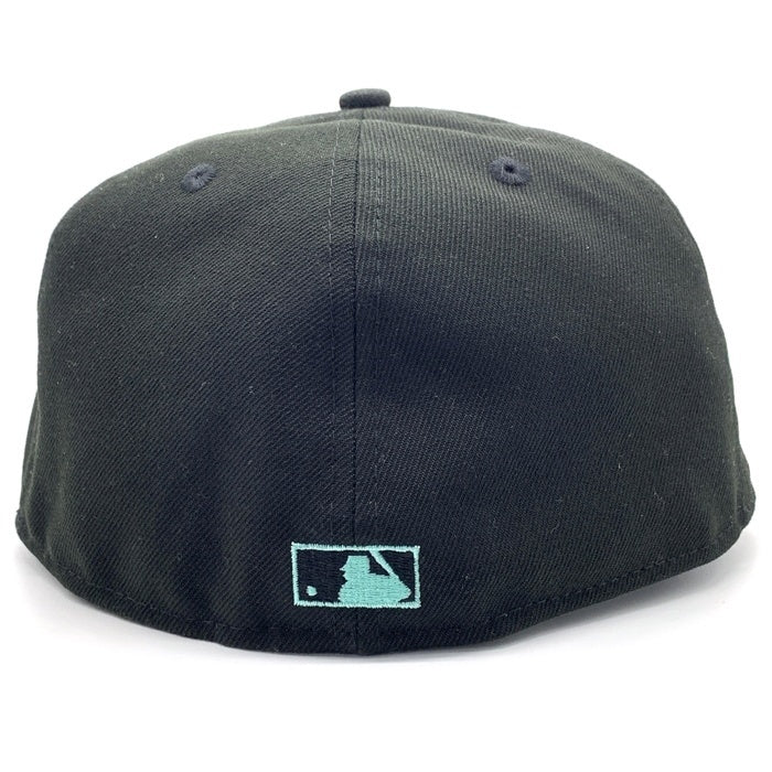 New Era ニューエラ 59FIFTY MLB シアトル・マリナーズ ベースボールキャップ ブラック ティファニーブルー Size 7 5/8 (60.6cm) 福生店