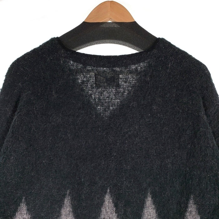 MASSES マシス アーガイル ウールニットカーディガン アクリル ナイロン ブラック グレー Size M 福生店