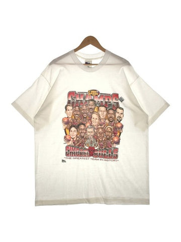 90's NBA FINAL1996 CHAMPS CHICAGO BULLS シカゴブルズ プリント Tシャツ ホワイト デッドストック PRO PLAYER Size XL 福生店