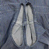 ROUND HOUSE ラウンドハウス LOT45 ヒッコリー オーバーオール インディゴ×ホワイト size32×34 瑞穂店