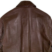 80's 90's AVIREX アヴィレックス EMAR ジップ Genuine Horsehide ホースハイド A-2 レザー フライト ジャケット ブラウン DRAWING NO. 30-1415, CONTRACT NO. 1978-01 USA製 Size 34 福生店